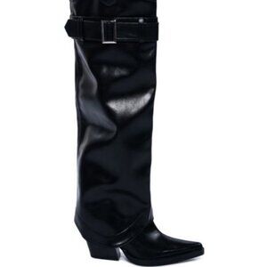 AZALEA WANG " RODEO BANDIT " 2 IN 1 BOOT IN BLACK  ( BRAND NEW !!!!!! )
